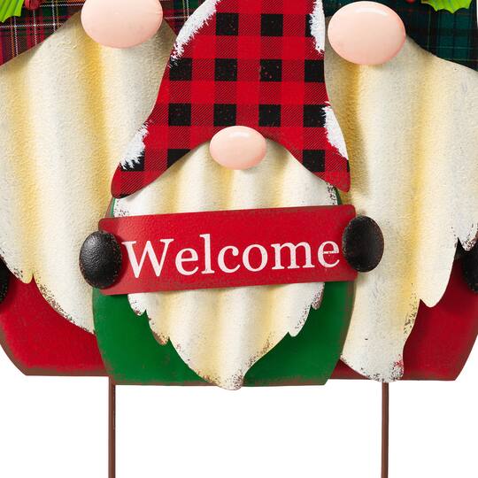 Glitzhome® 3ft. Metal Gnome Family Yard Stake